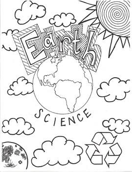 Earth science cover page coloring page by megan escobar tpt