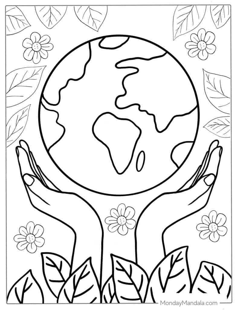 Earth coloring pages free pdf printables