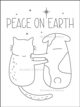 Peace on earth stencil