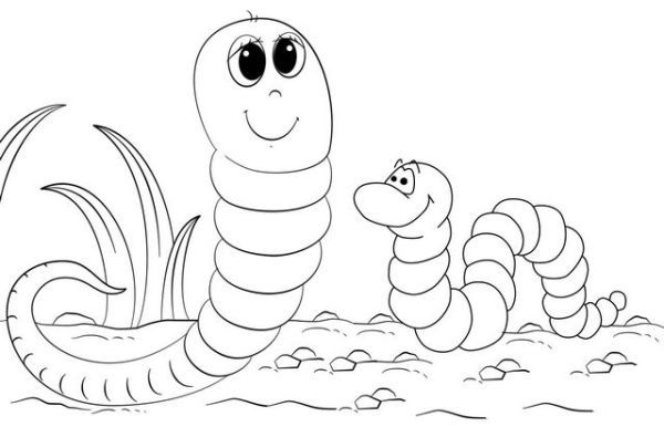 Free printable earthworm coloring pages