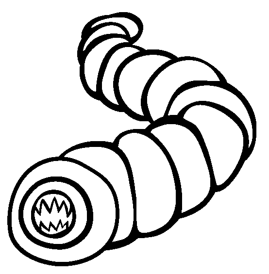 Earthworm coloring page