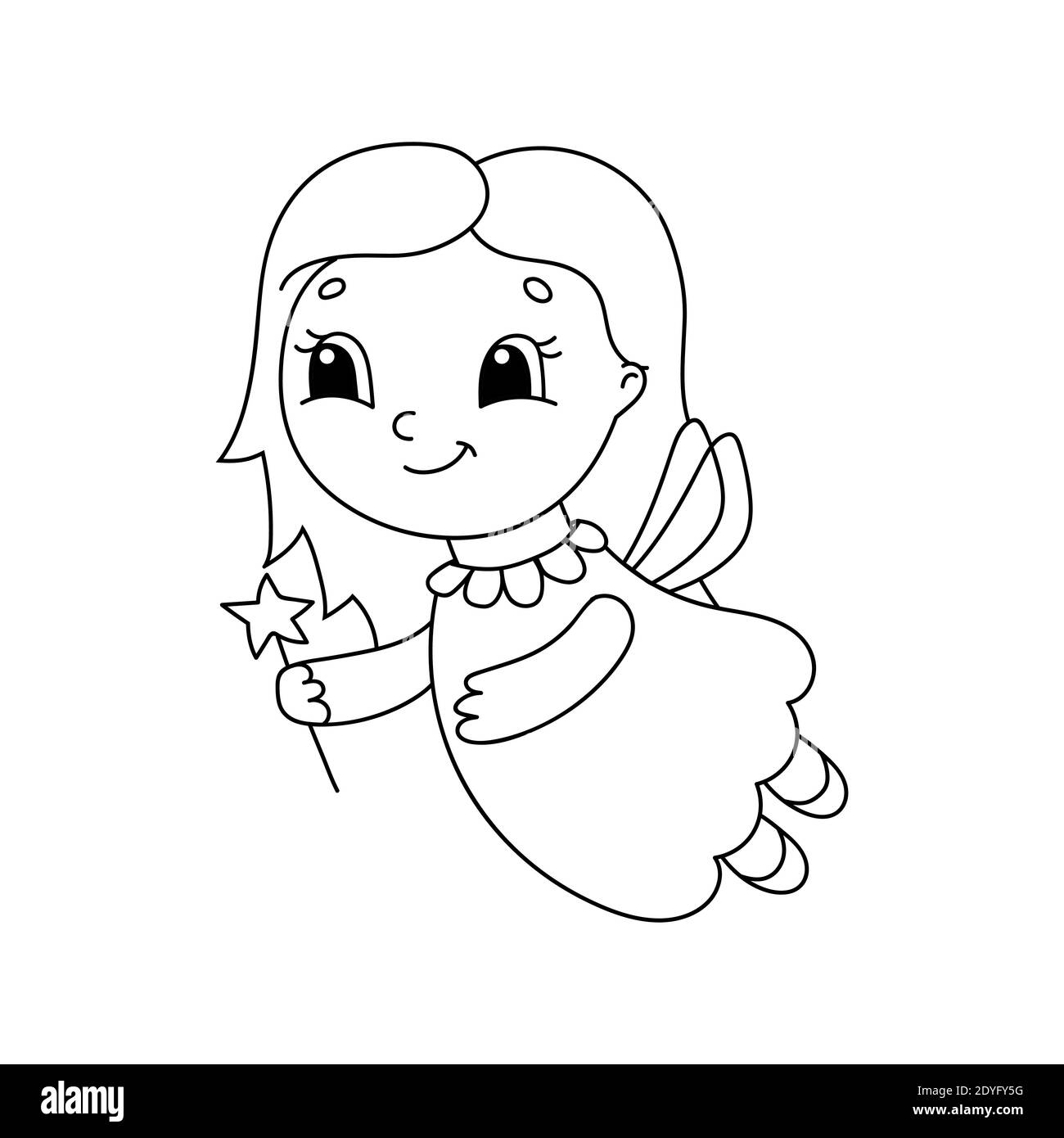 Coloring book for kids cheerful character simple flat isolated vector illustration in cute cartoon style stock vector image art