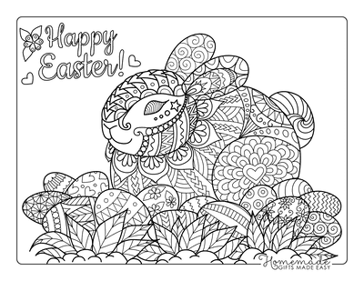 Free printable easter bunny coloring pages for kids adults