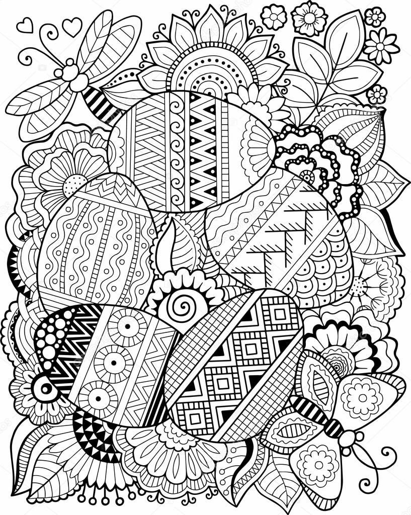 Coloring book for adult easter egg stock vector by natasha