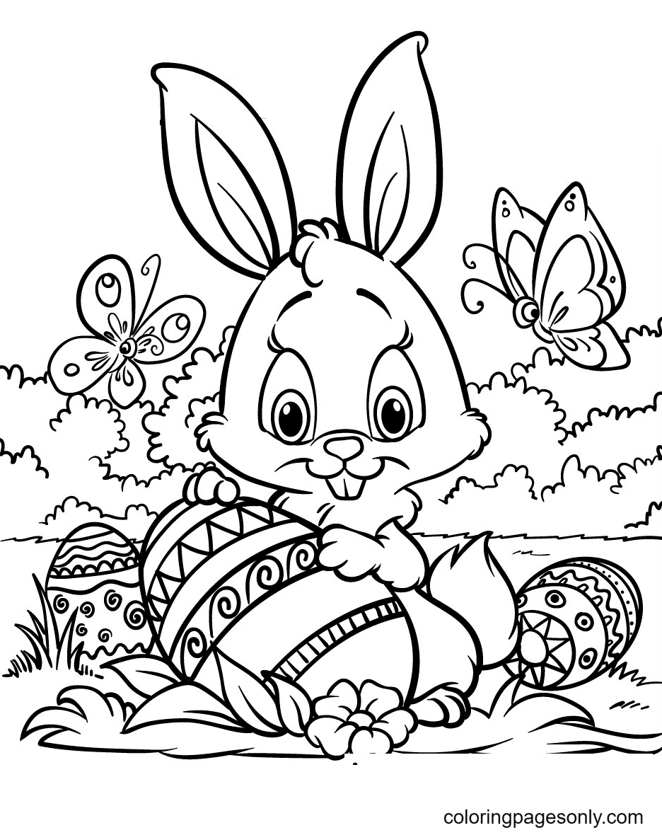 Easter bunny coloring pages printable for free download