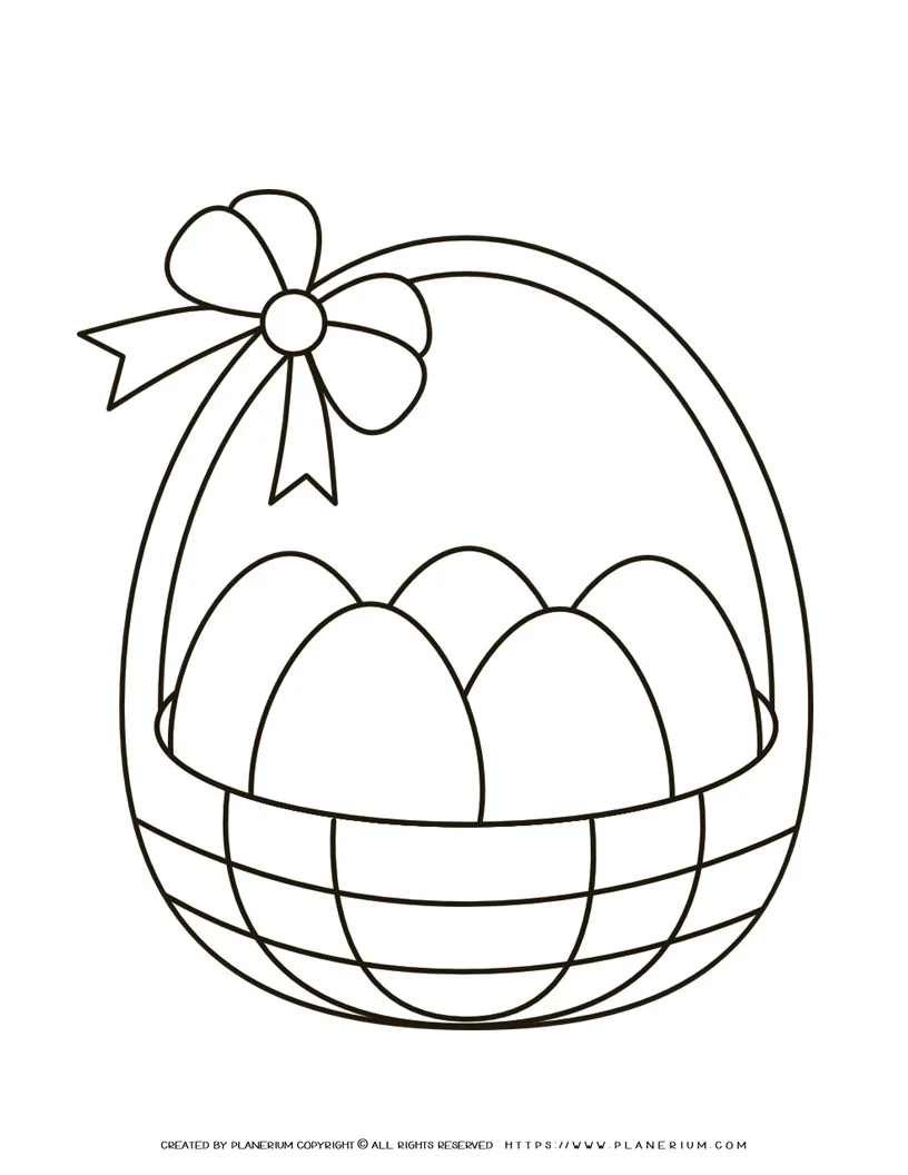 Easter basket coloring page