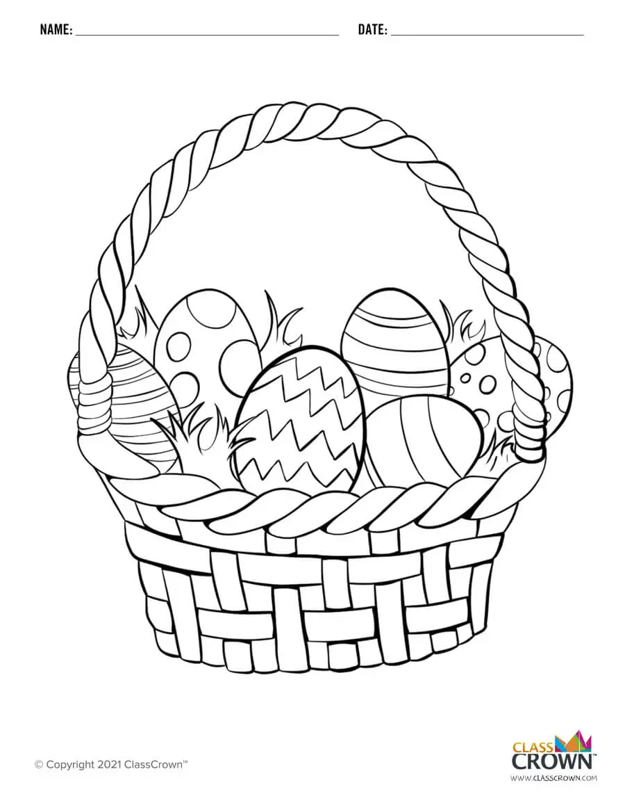 Easter basket coloring page