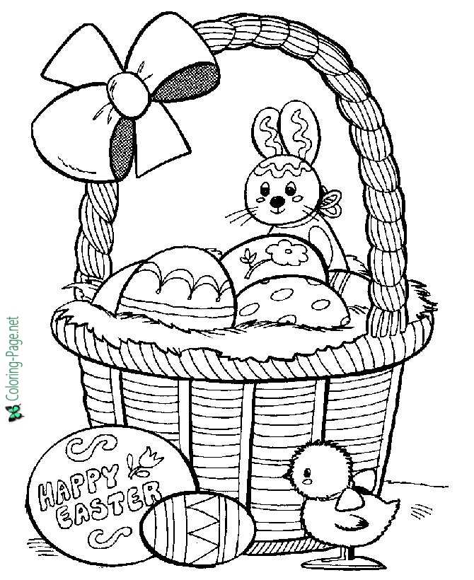 Easter baskets coloring pages