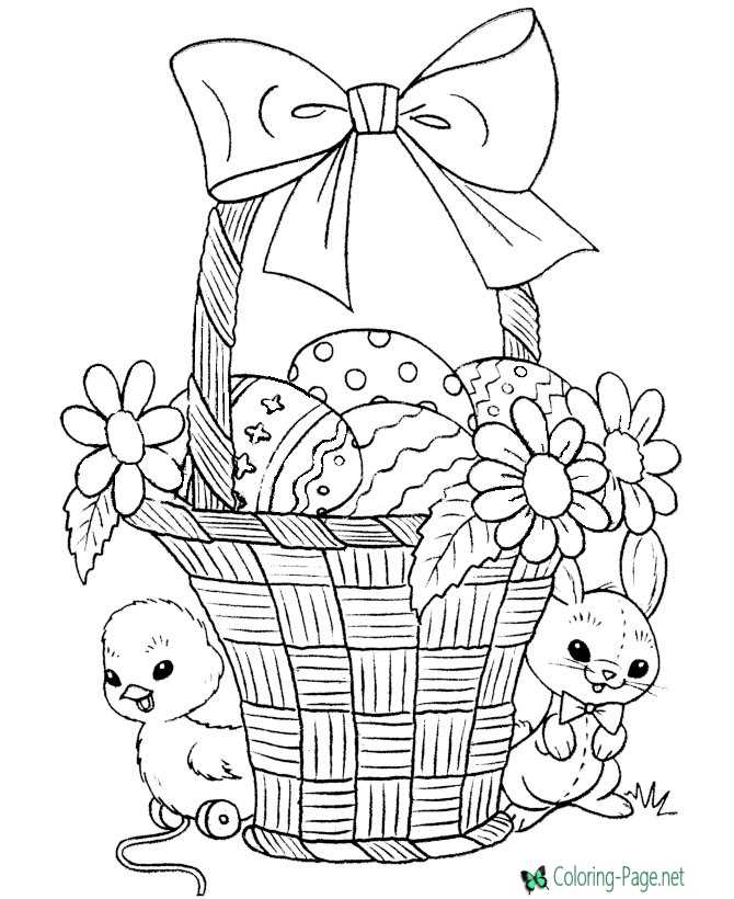 Easter basket coloring pages