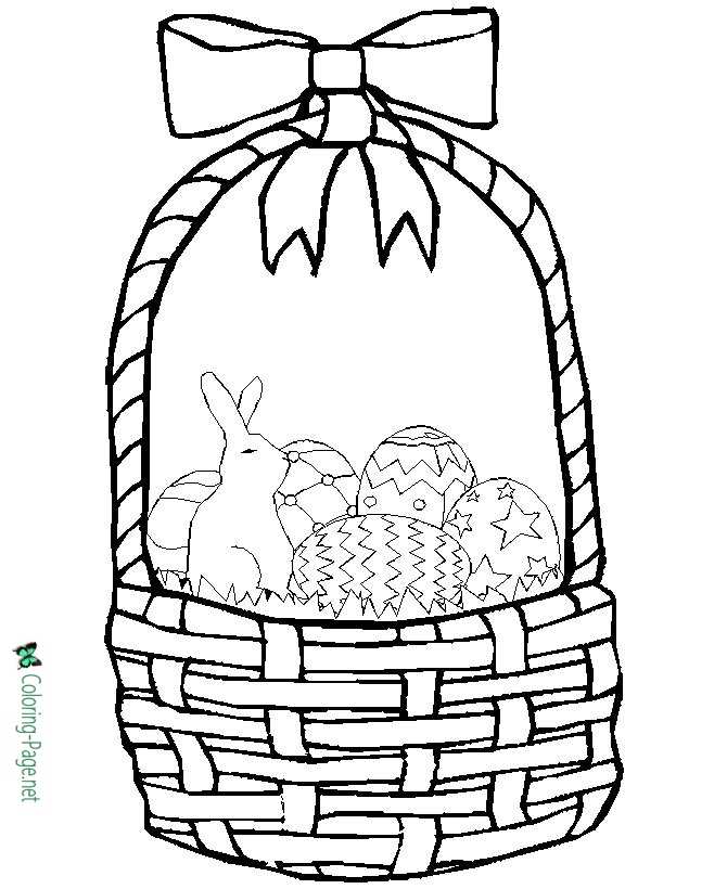 Printable easter basket coloring page