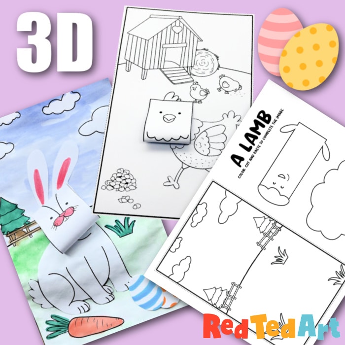 D easter coloring pages