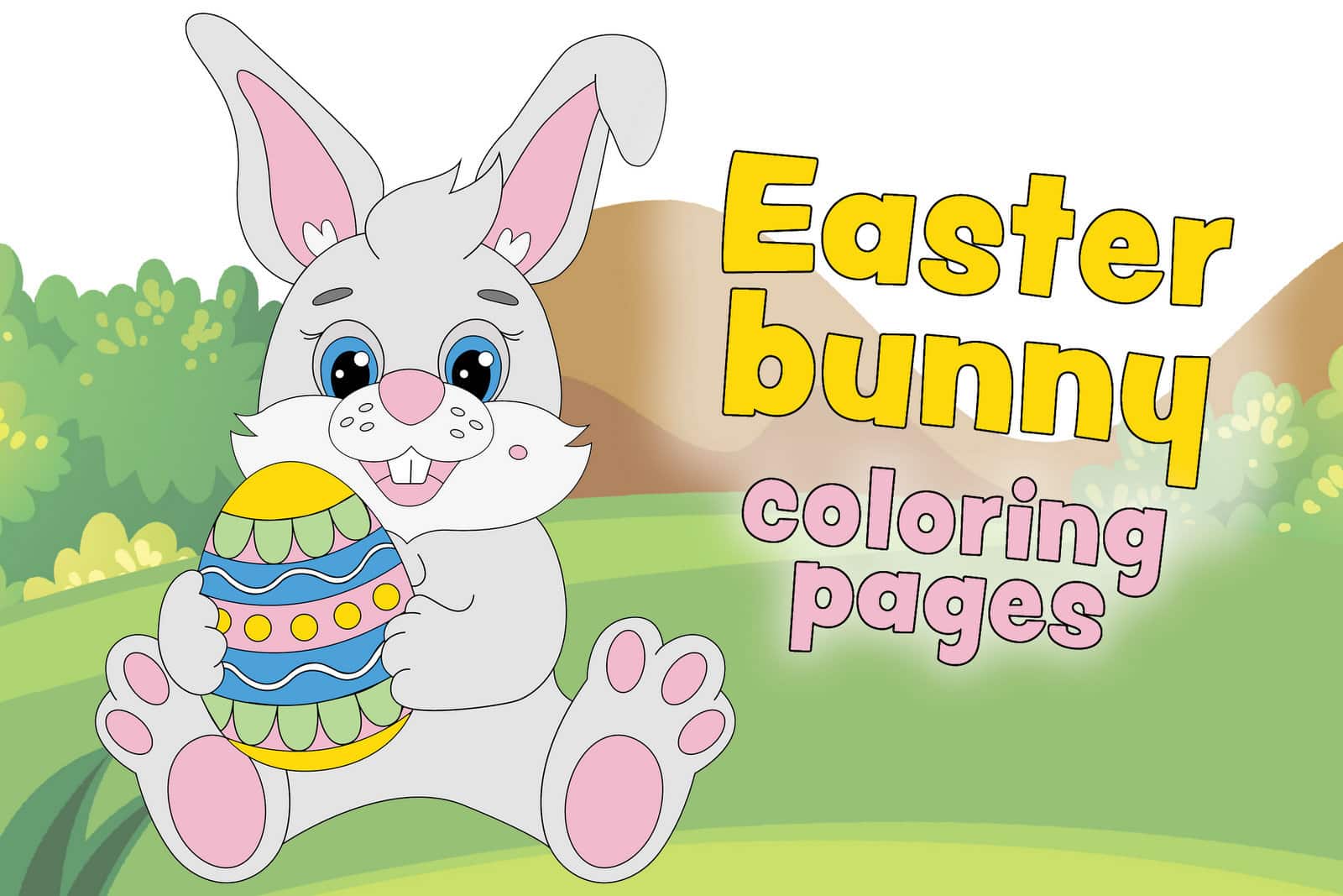 Cute easter bunny coloring pages at