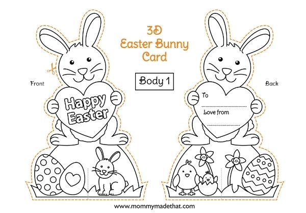 Cute easter bunny cards free printables