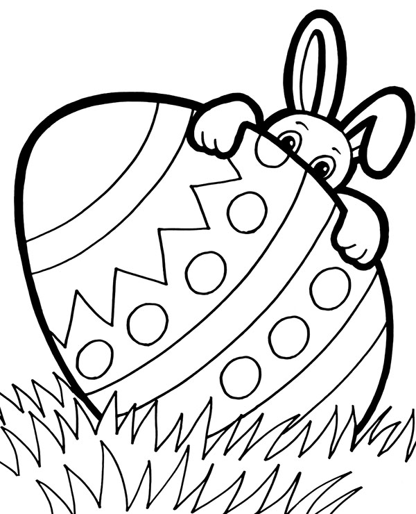 Free easter bunny and egg coloring sheet