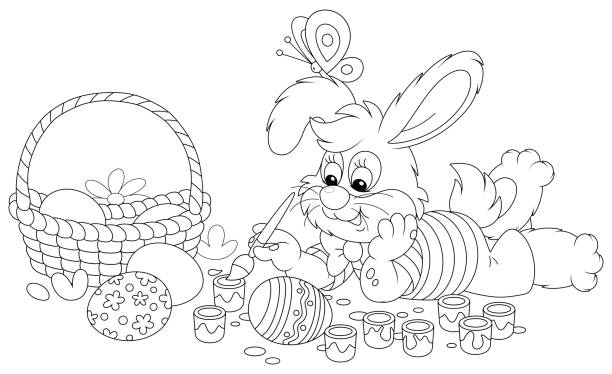 Easter egg coloring page stock illustrations royalty