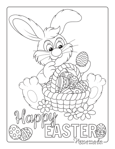 Free printable easter bunny coloring pages for kids adults