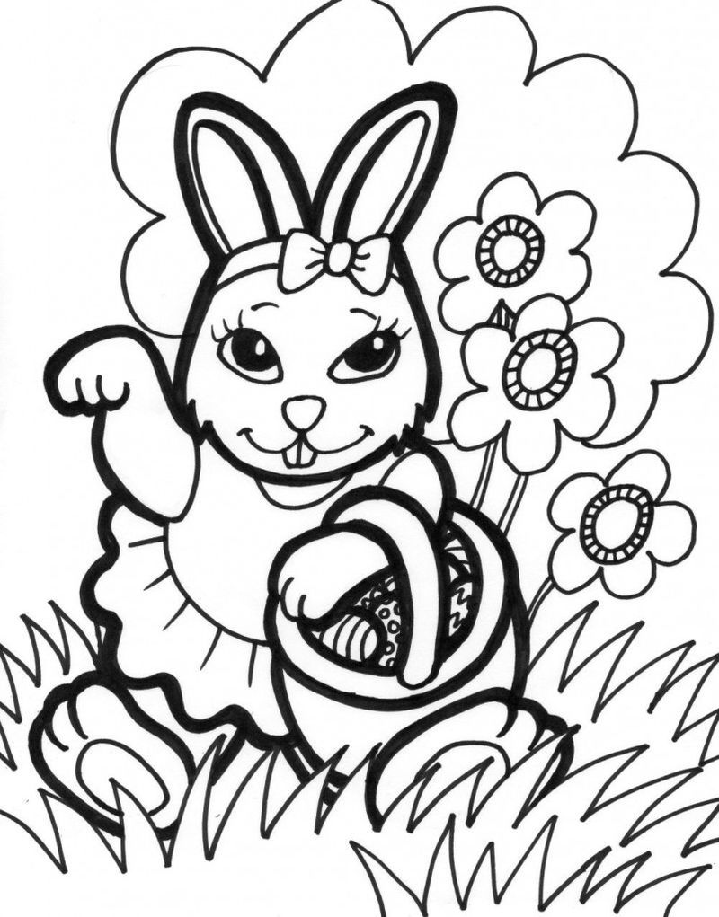 Free printable easter bunny coloring pages pdf