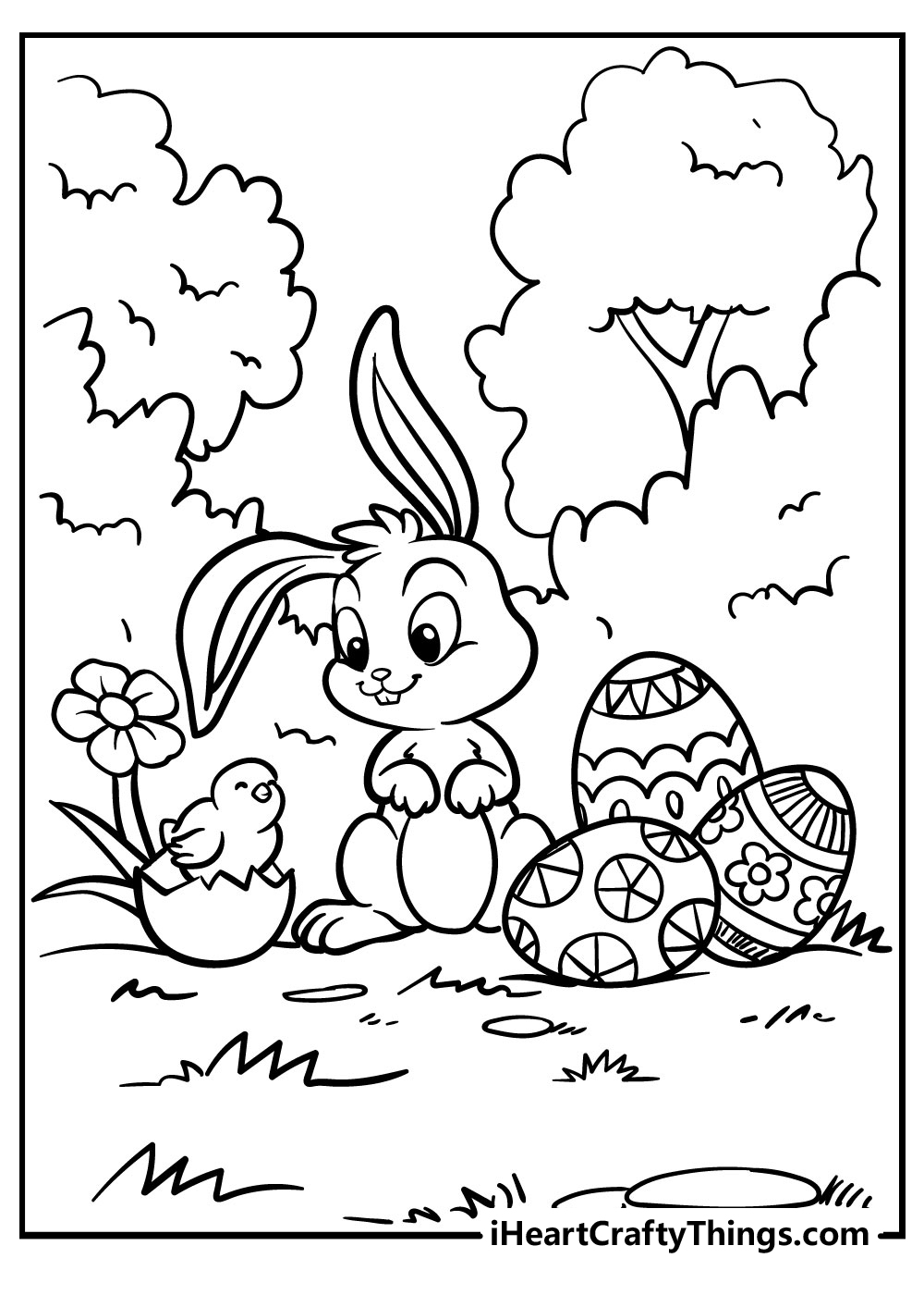 Easter bunny coloring pages free printables