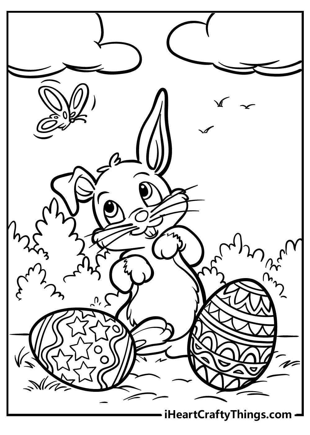 Easter bunny coloring pages free printables