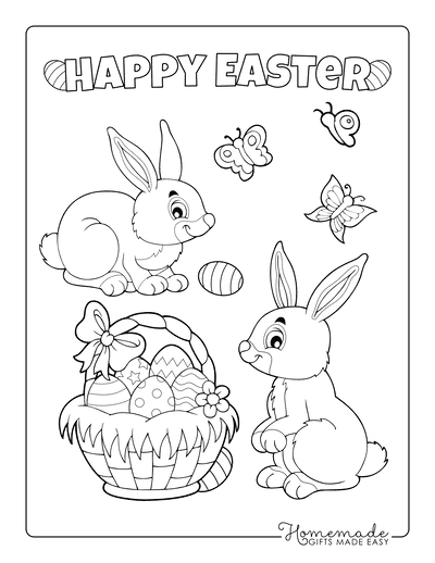 Free printable easter bunny coloring pages for kids adults