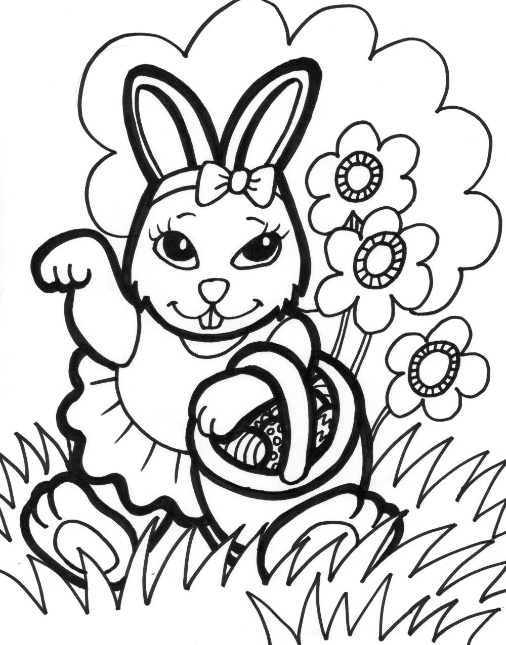 Free printable easter bunny coloring pages for kids