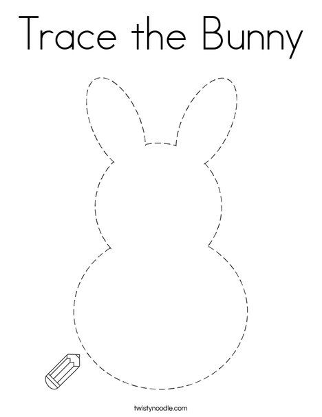 Trace the bunny coloring page