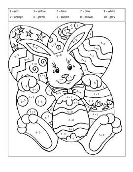 Spring easter bunny coloring addition subtraction by teachers help teachers