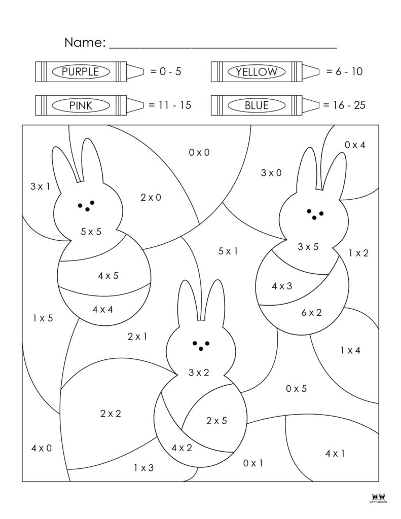 Easter color by number