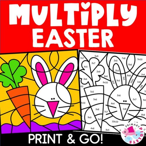 Easter multiplication color by number code made by teachers