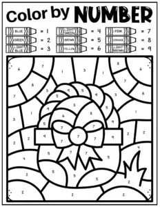 Free color by numbers easter printables pages