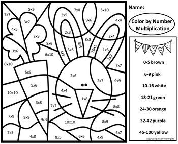 Easter color by number code multiplication facts practice math rd th th pages elementary school activities multiplication facts practice math activities