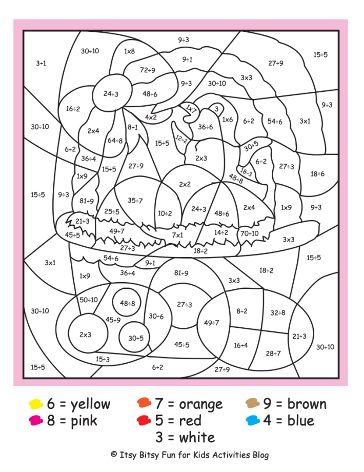 Free printable easter addition subtraction multiplication division math worksheets kids activities blog