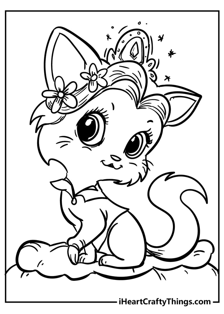 Cat coloring pages free printables