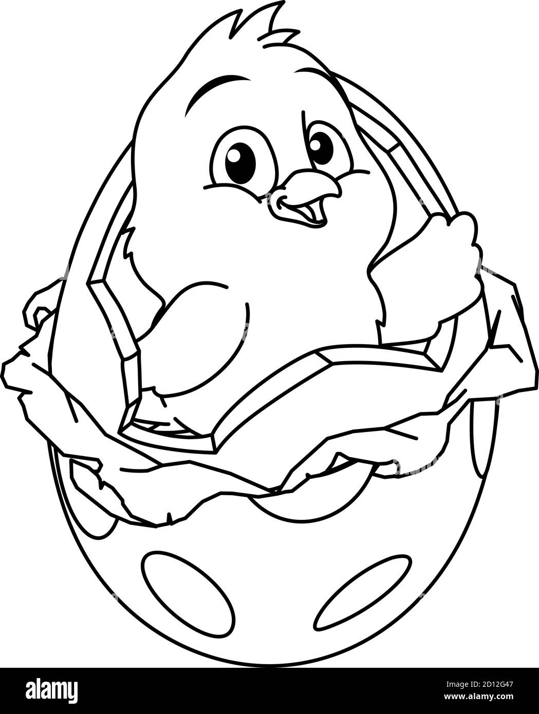 Easter chick coloring page hi