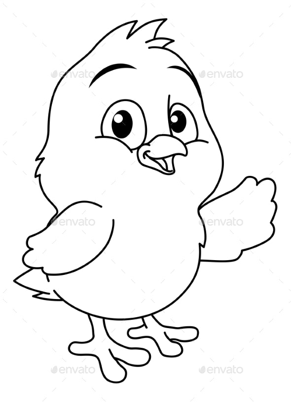 Easter chick coloring book black and white cartoon vectors