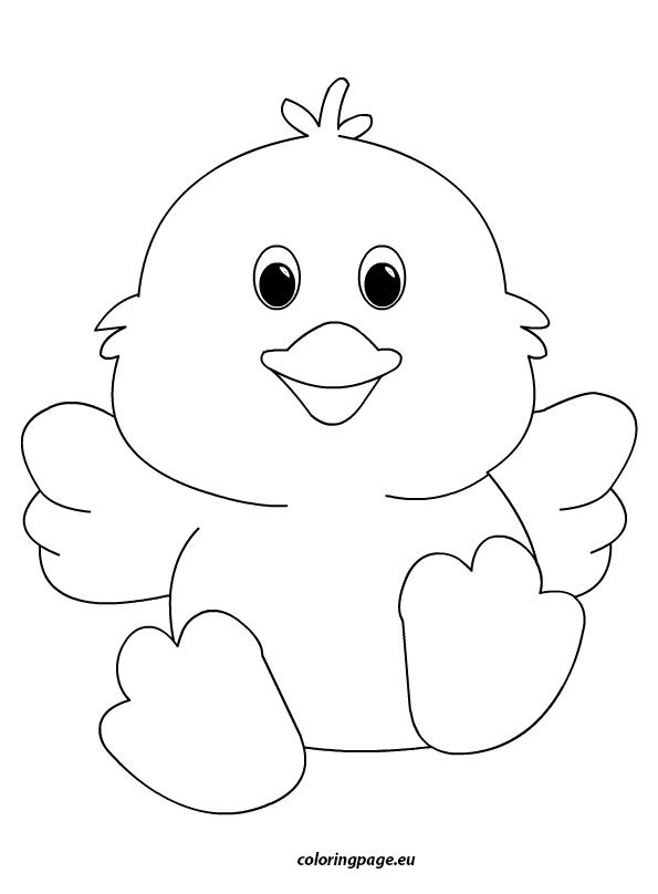 Adorable chick coloring page for easter fun