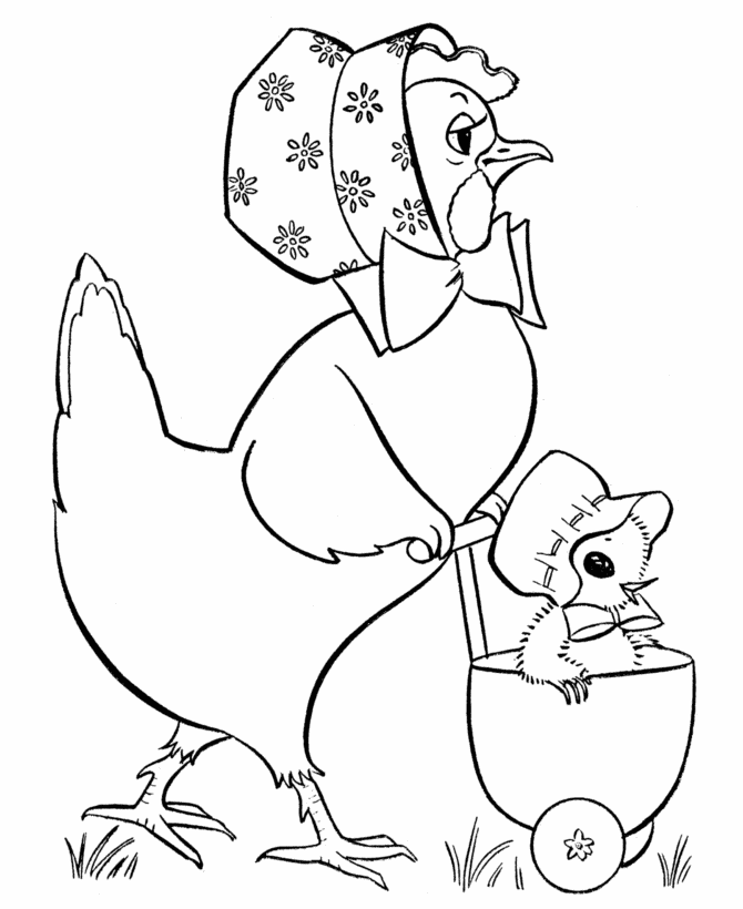 Easter chick coloring pages