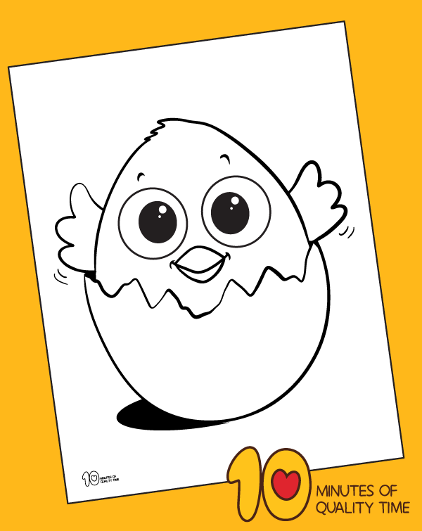 Easter chick coloring page â minutes of quality time