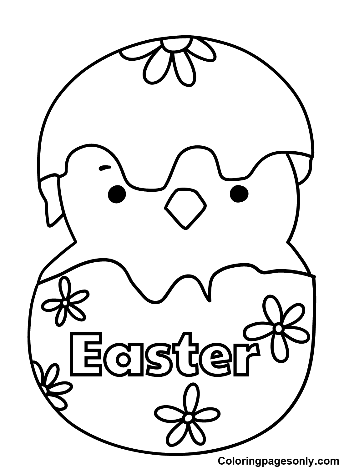 Easter chick coloring pages printable for free download