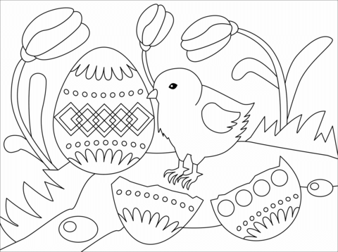 Easter chick coloring page free printable coloring pages