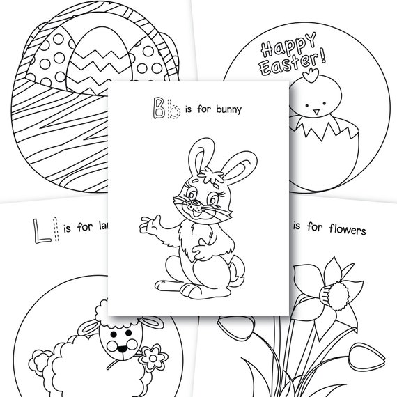 Easter coloring pages for kids printable coloring sheets easter basket ideas bunny chick lamb flowers eggs activities for kids