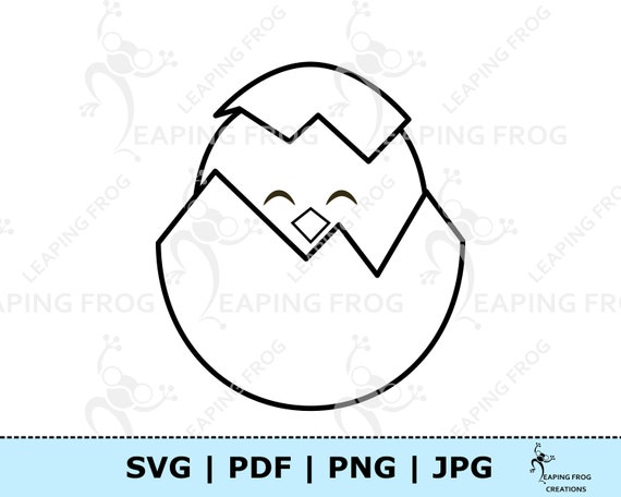 Easter chick coloring page jpg pdf svg png baby chick clipart digital download black and white outline coloring book chick hatching egg