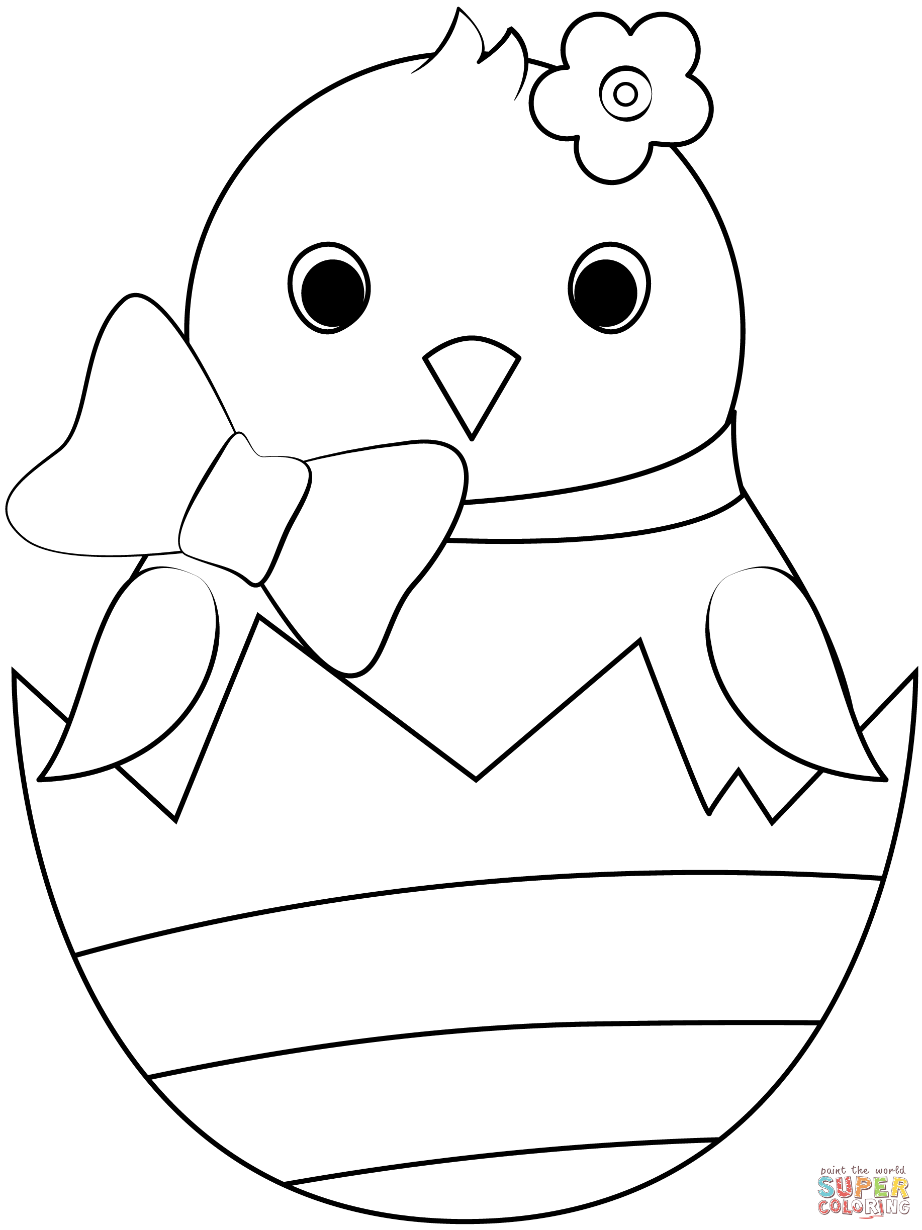 Easter chick coloring page free printable coloring pages