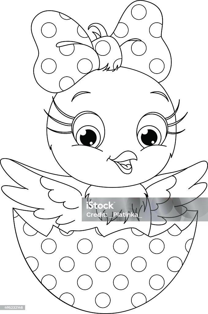 Chicken coloring page stock illustration