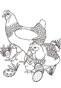 Easter chicken coloring page by colleenie co tpt