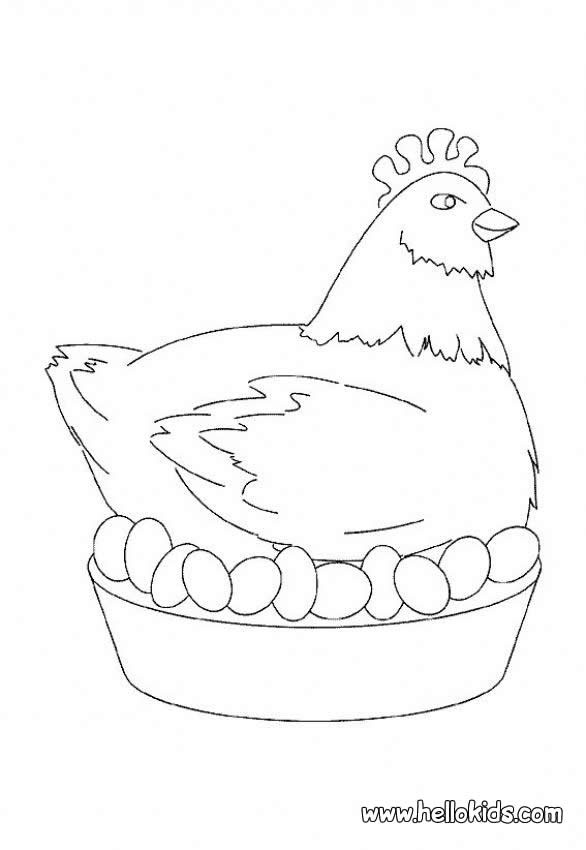 Easter chicken coloring pages