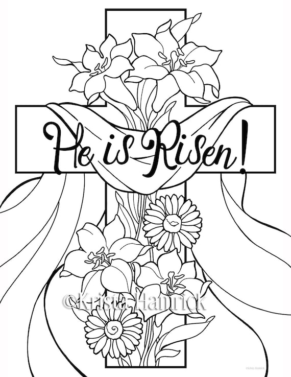 He is risen easter coloring pages for children