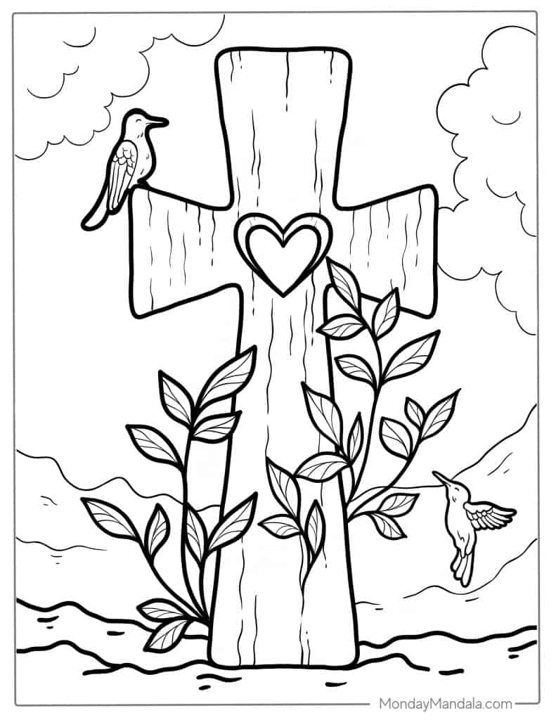 Cross coloring pages free pdf printables