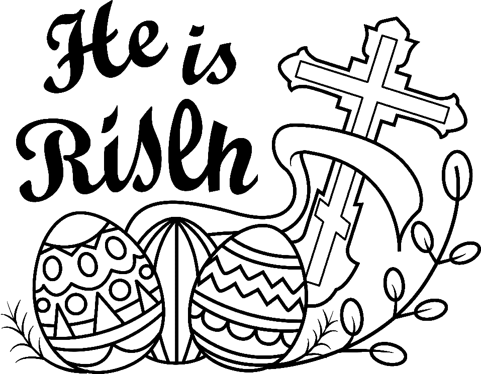 Easter cross coloring pages printable for free download
