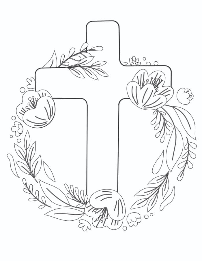 Free printable easter cross coloring pages